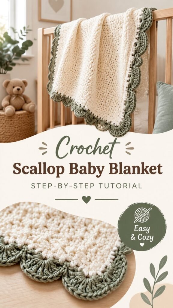 Crochet Baby Blanket Border Ideas  Easy Scallop Edge Tutorial