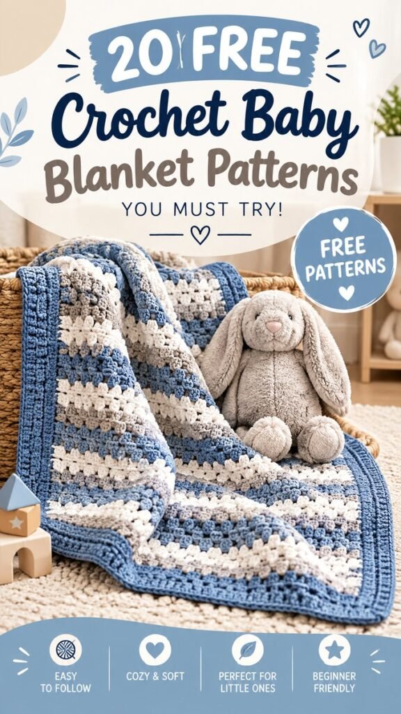 Crochet Baby Blanket Free Pattern for Boy Easy  Cozy Ideas
