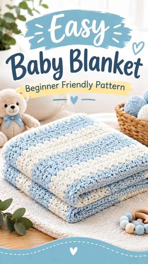 Crochet Baby Blanket Free Pattern for Boys – Easy Beginner Project