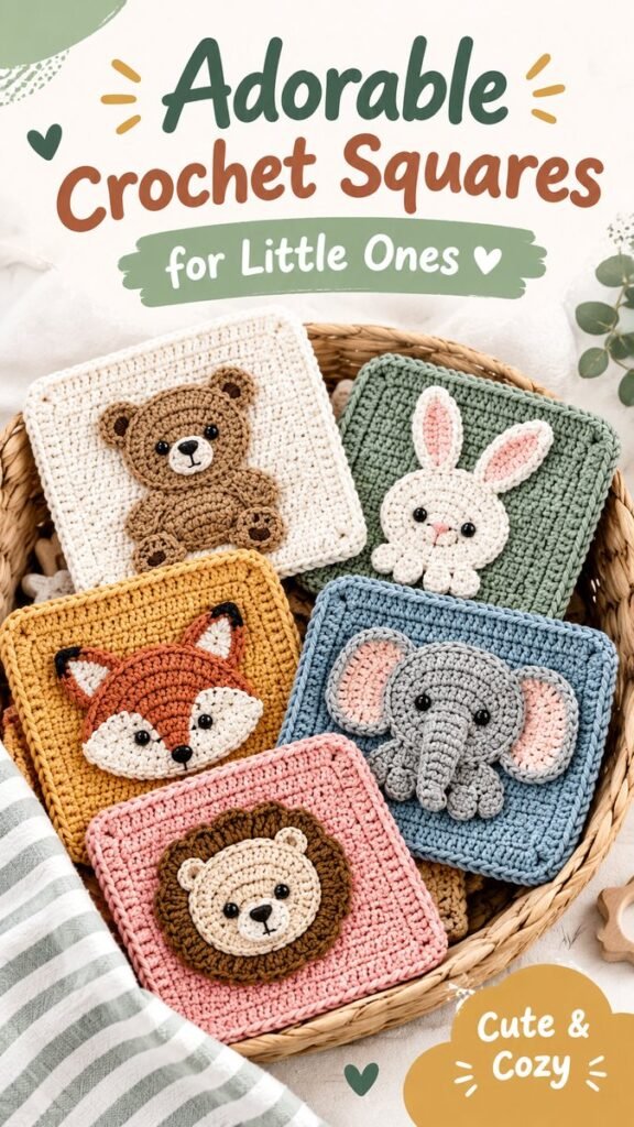Crochet Baby Blanket With Adorable Animal Designs