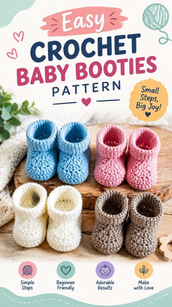 Crochet Baby Boots Free Pattern Easy  Adorable DIY Baby Booties