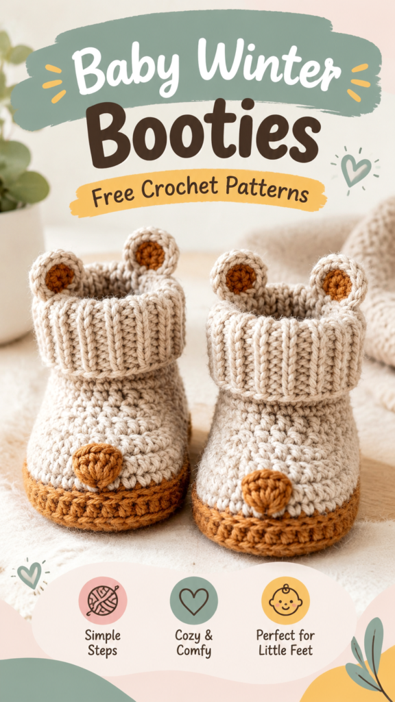 Cute Crochet Baby Winter Boots Pattern Free Tutorial for Cozy Little Feet