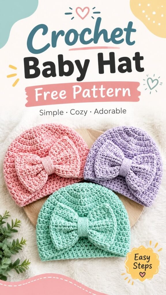 Crochet Baby Bow Headband Pattern for a Cute Handmade Baby Accessory