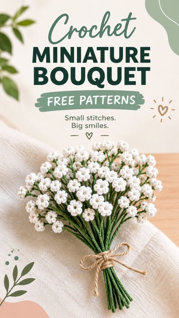 Crochet Baby Breath Flower Free Mini Bouquet Pattern Ideas