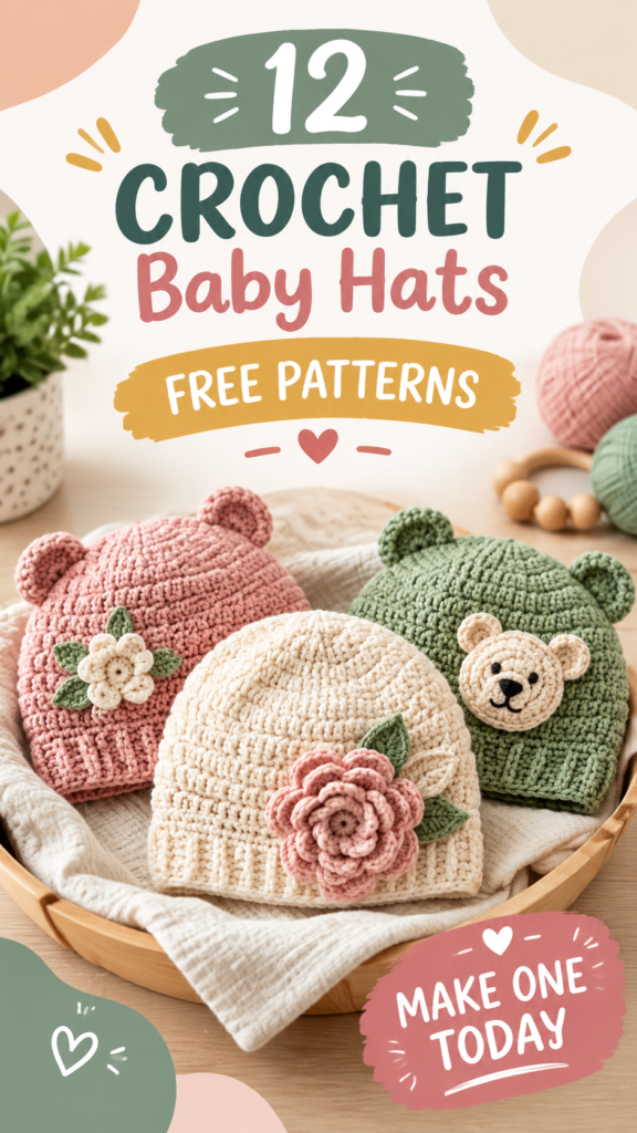 Crochet Baby Hats Free Patterns Easy DIY Baby Cap Ideas