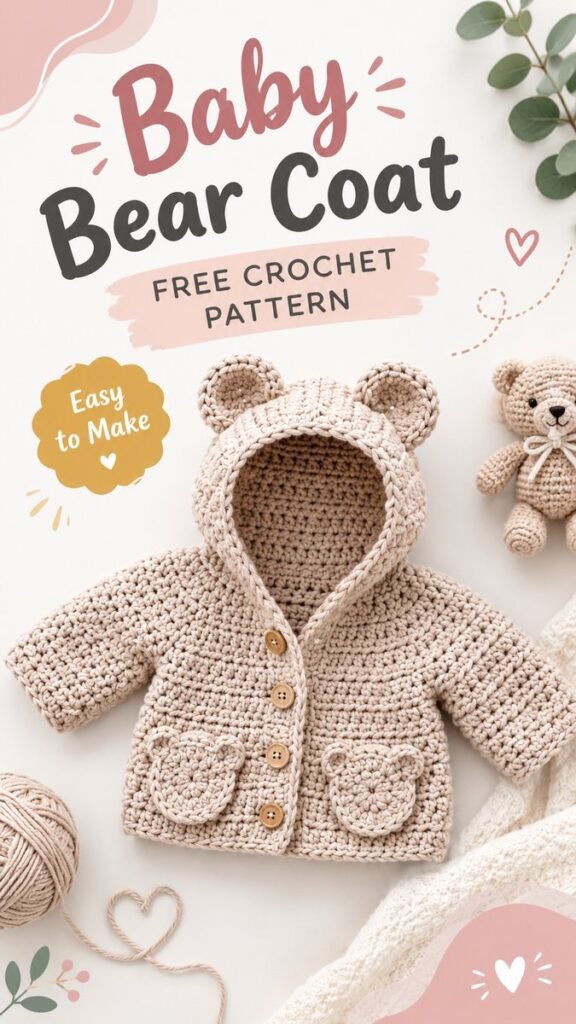 Easy Crochet Baby Cardigan Free Pattern for Beginners