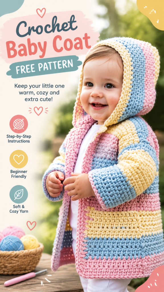 Crochet Baby Coat Pattern Cozy Handmade Hooded Sweater for Infants