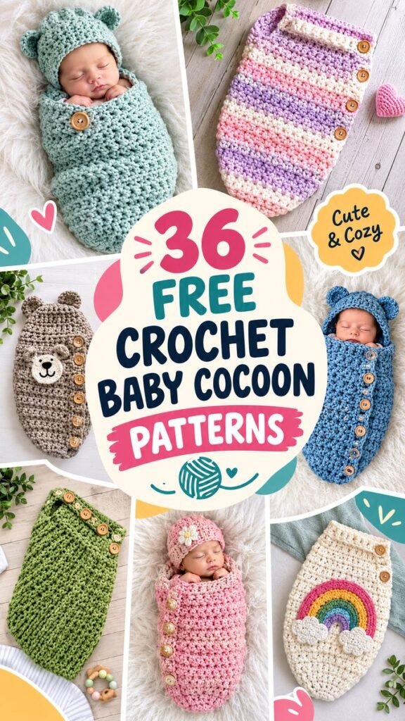Crochet Baby Cocoon Pattern Easy  Cozy Newborn Crochet Ideas