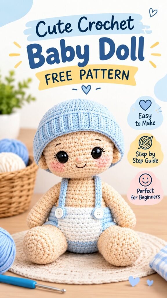 Cute Crochet Baby Doll Free Pattern Easy Amigurumi Tutorial for Beginners