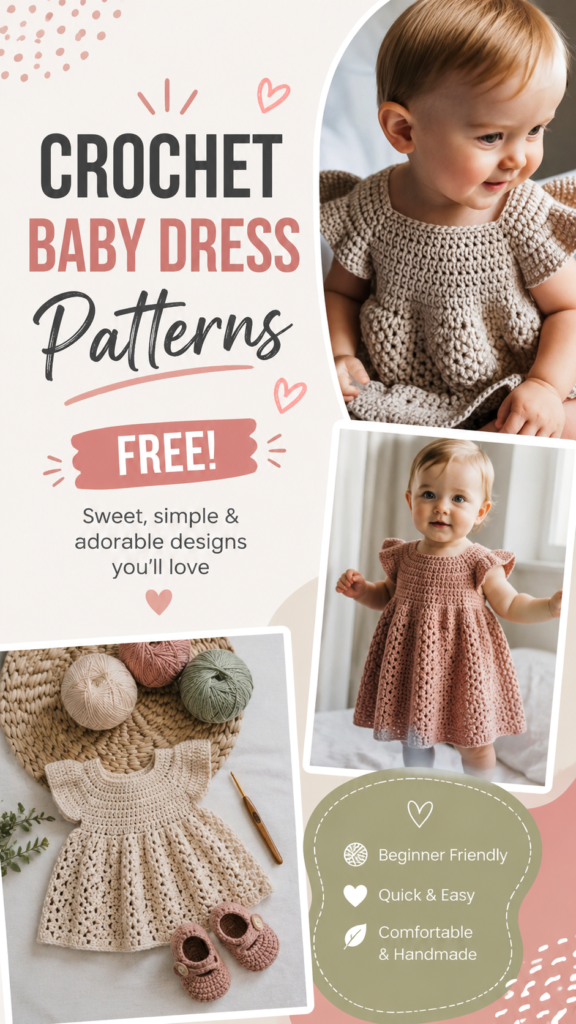 Crochet Baby Dress Free Pattern for Newborns  Beginners