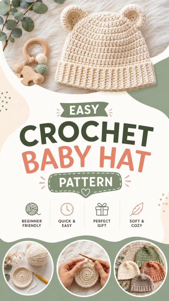 Easy Crochet Baby Hat Pattern for Beginners  Cute  Cozy DIY Gift