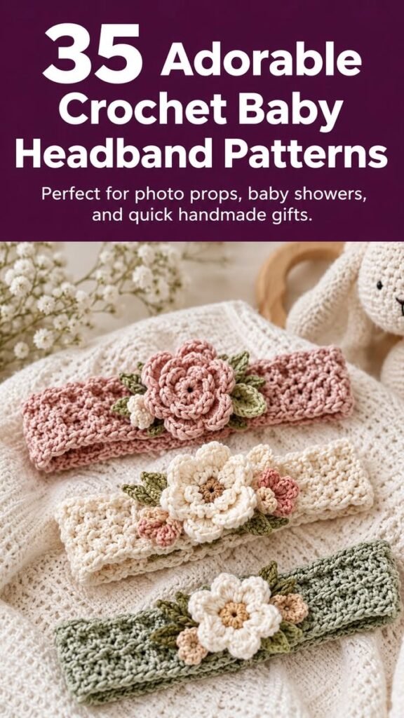 35 Adorable Crochet Baby Headbands for Sweet Handmade Style