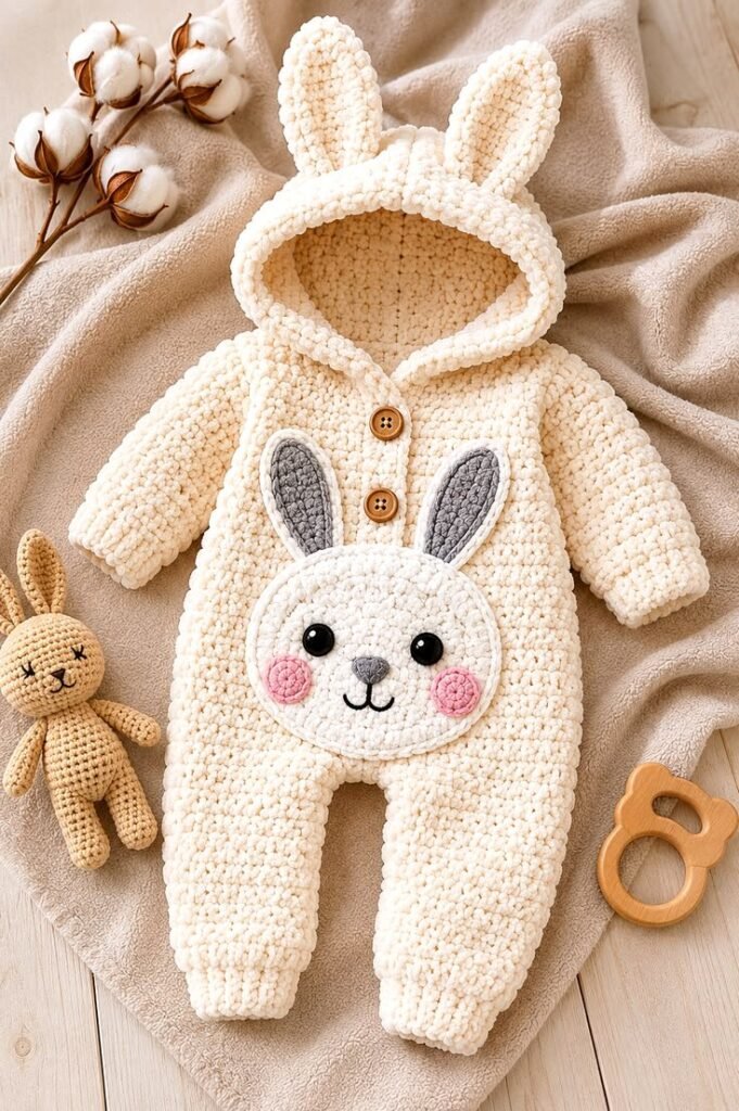 Cozy Crochet Baby Jumpsuit Pattern for a Cute Handmade Newborn Outfit
