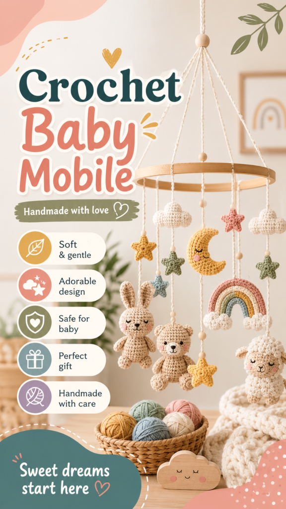 Crochet Baby Mobile Pattern Cute Handmade Nursery Decor for Babys Room