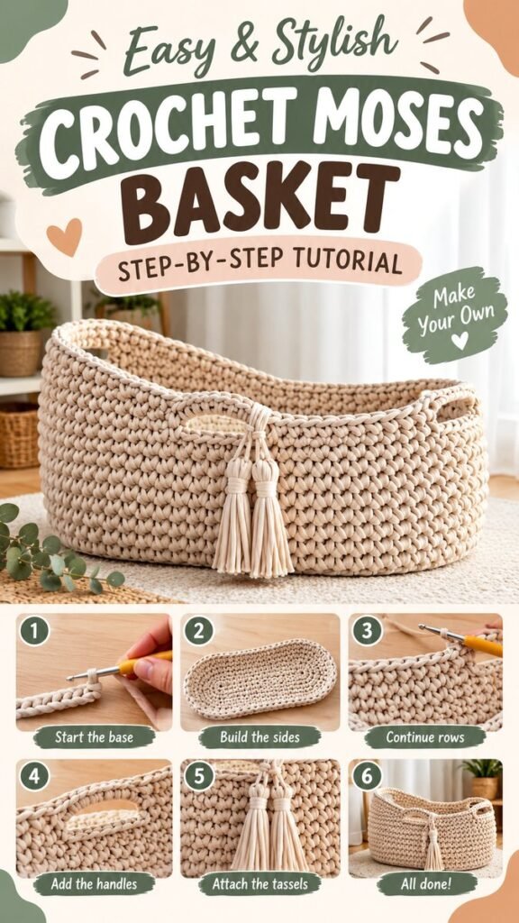 Crochet Baby Nest Cozy DIY Pattern  Step-by-Step Tutorial