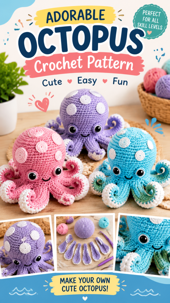Adorable Crochet Baby Octopus Pattern  Easy Amigurumi Toy Tutorial