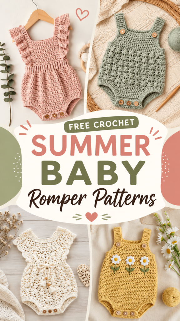 Free Crochet Baby Romper Patterns for Summer Cute  Easy Designs