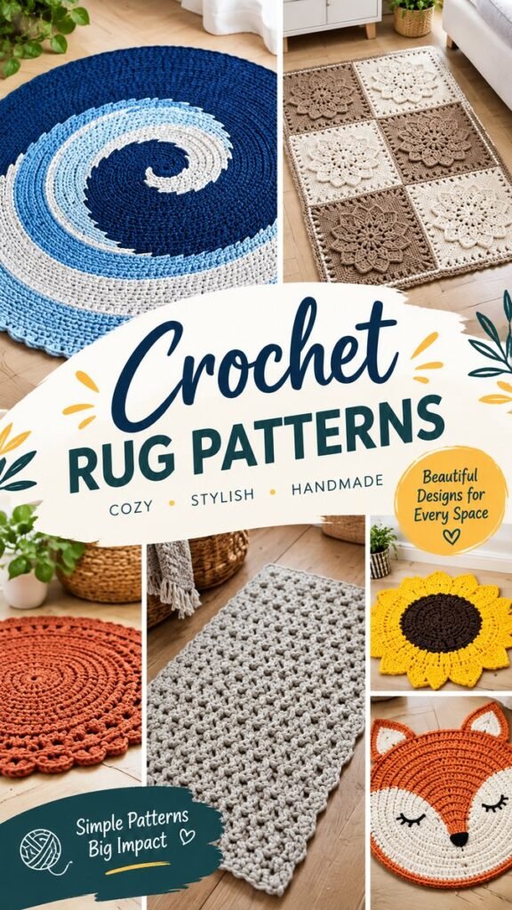 Crochet Baby Rug Ideas Cozy, Cute  Easy Handmade Nursery Rugs