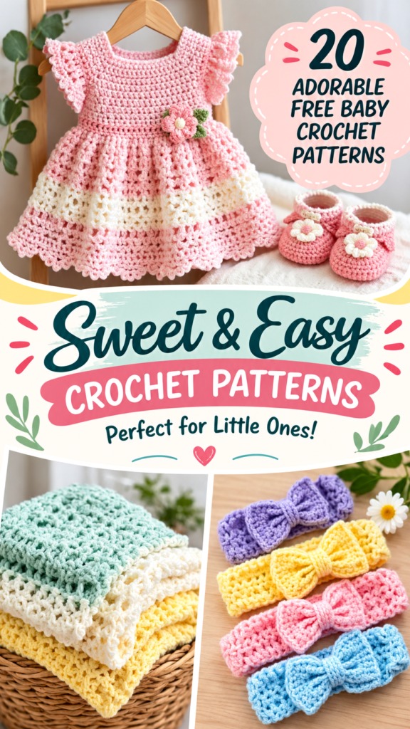 Free Crochet Baby Sets Patterns Easy  Adorable Baby Crochet Ideas