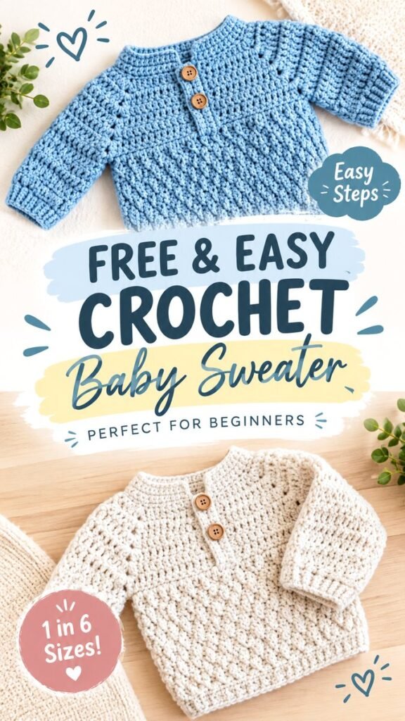 Easy Crochet Baby Shirt Pattern for Beginners  Cute  Cozy Baby Sweater Idea