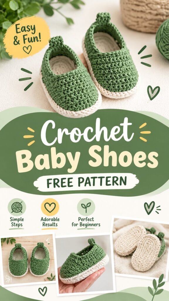 Crochet Baby Slippers Free Pattern Easy DIY Cozy Shoes for Beginners
