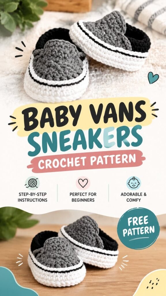 Crochet Baby Sneakers Free Pattern  Easy DIY Baby Shoes Tutorial