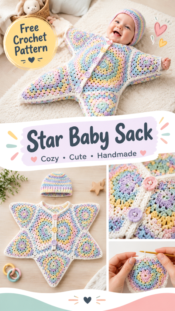 Crochet Baby Star Suit Pattern  Pastel Newborn Crochet Cocoon