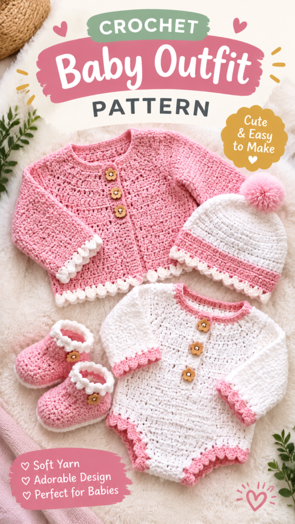 Crochet Baby Sweater Set Free Pattern for Cozy Handmade Baby Outfits