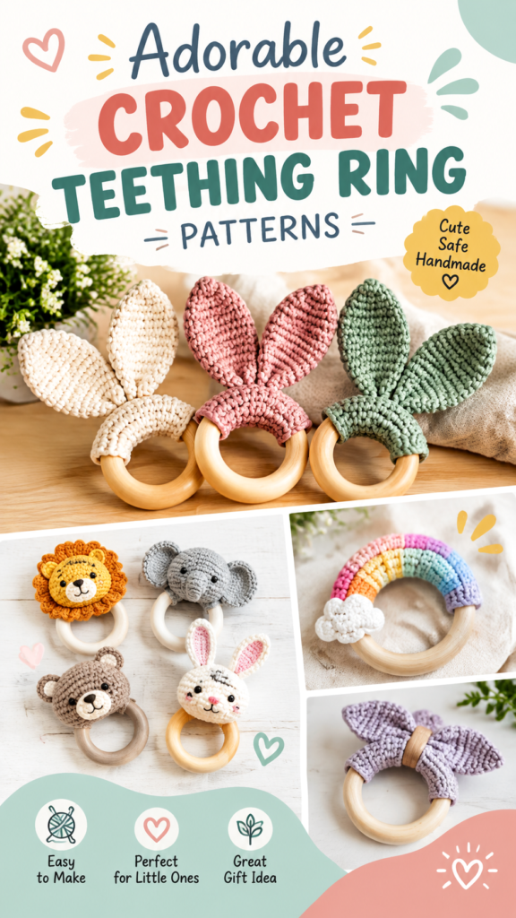 Cute Crochet Teething Ring Patterns for Babies Easy Handmade Toy Ideas