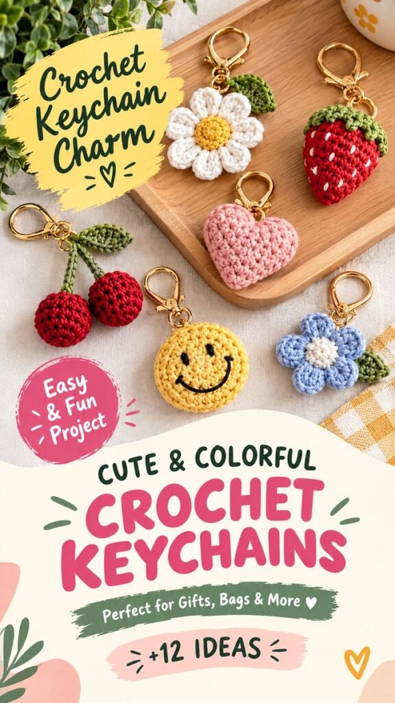 Crochet Bag Charms Cute DIY Keychain Ideas for Bags