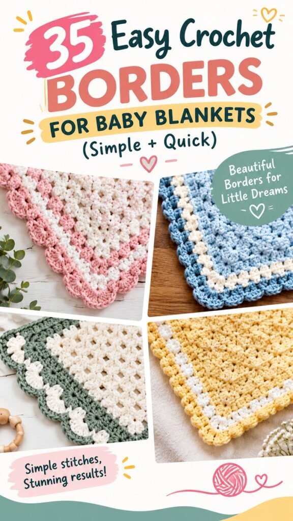 35 Easy Crochet Borders for Baby Blankets Simple  Quick Ideas