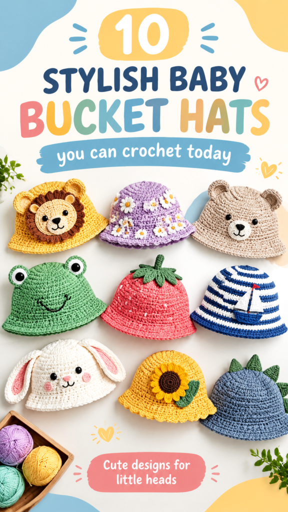 Cute Crochet Baby Bucket Hats Easy Handmade Hat Ideas for Little Ones