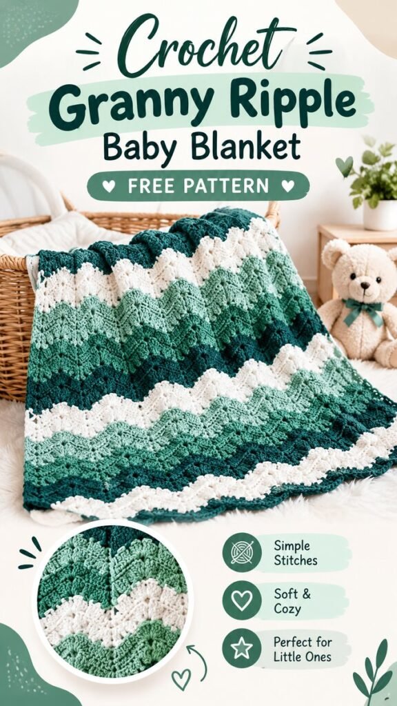 Crochet Chevron Baby Blanket Easy Free Pattern for a Cozy Handmade Gift