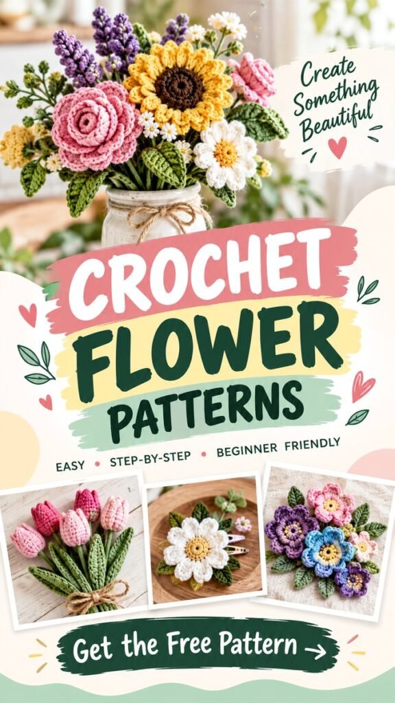 Free Crochet Flower Patterns Easy and Beautiful DIY Ideas