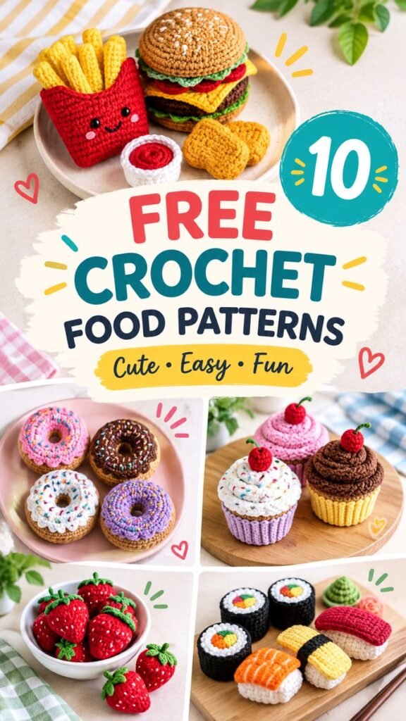 10 Crochet Food Free Patterns That Are Cute, Easy  Fun to Make