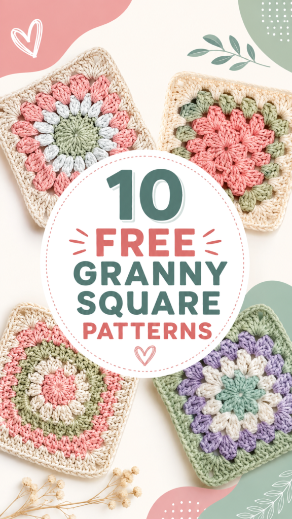 10 Free Granny Square Crochet Patterns for Beginners  Cozy Projects