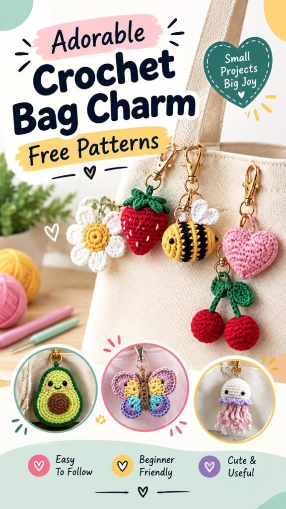 Free Crochet Keychain Patterns Cute Bag Charm Ideas