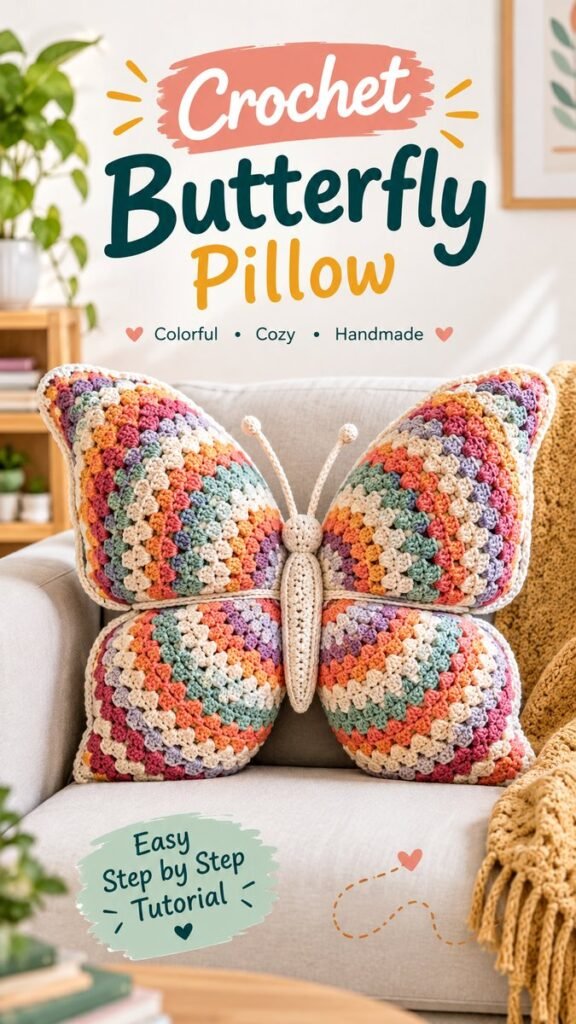 Crochet Pillow Ideas Cozy Butterfly Designs to Brighten Your Home