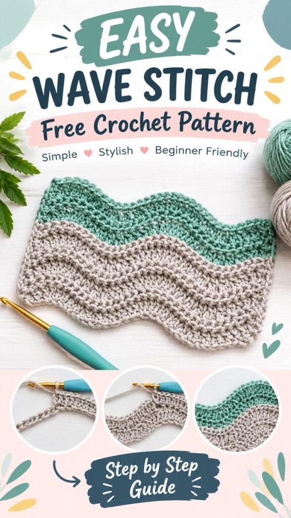 Easy Crochet Wave Stitch Pattern Step-by-Step Guide for Beginners
