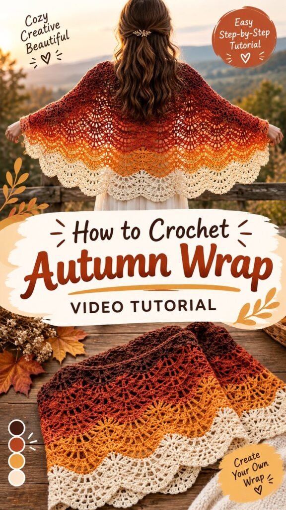 Easy Crochet Shawl Pattern Cozy Autumn Wrap Video Tutorial