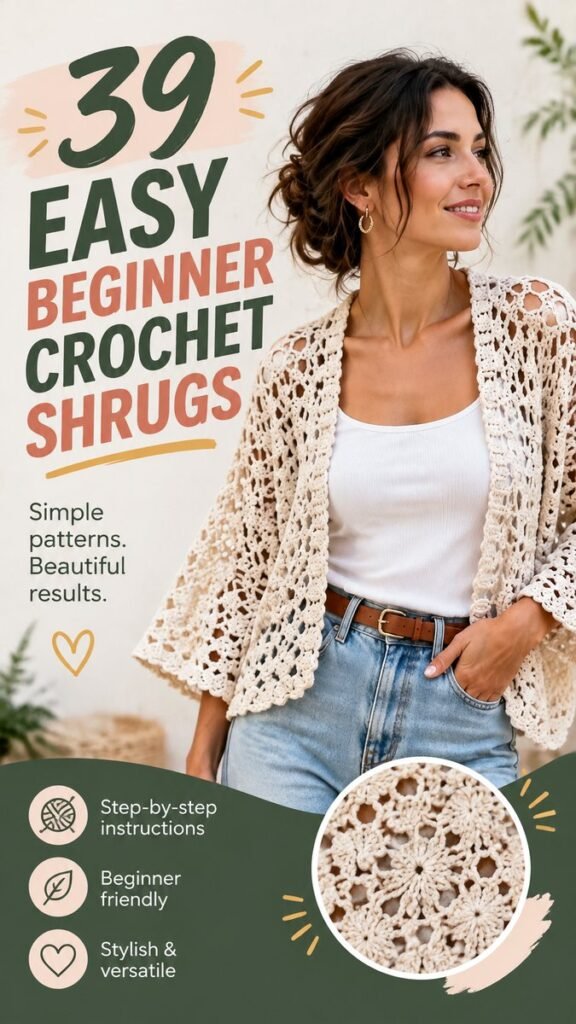 Easy Crochet Shrug Pattern Ideas for Beginners  Stylish DIY Cardigan