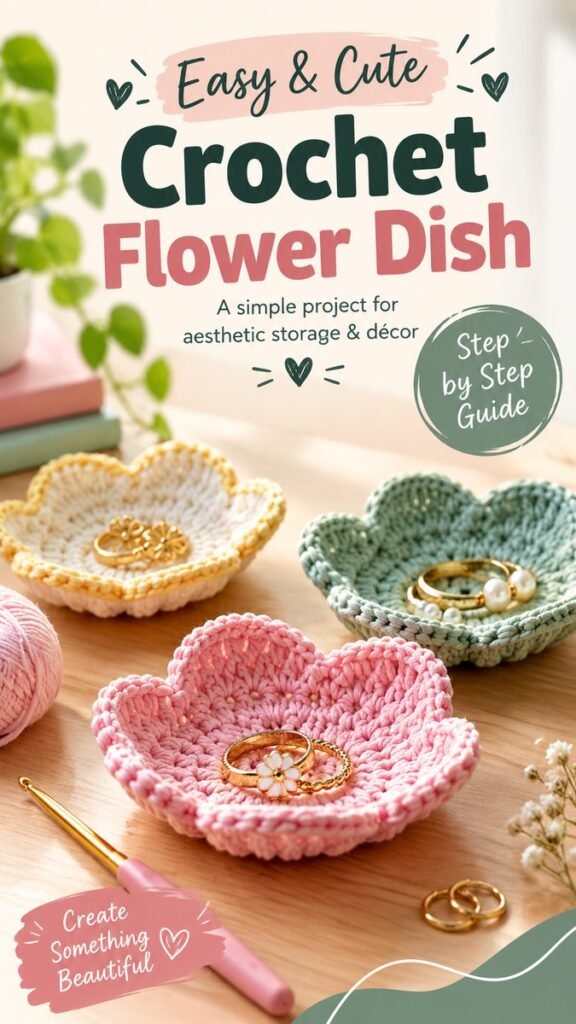 Easy Crochet Flower Dish Ideas for Cute DIY Home Decor