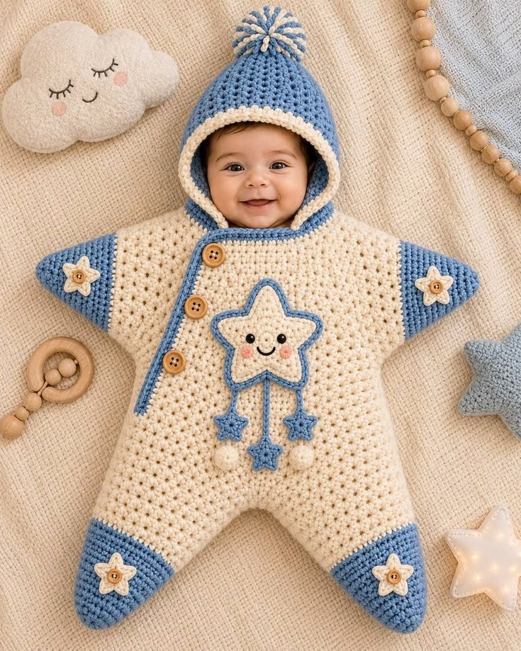 Crochet Star Baby Onesie Pattern for a Cozy Handmade Look