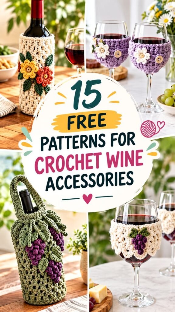 Crochet Wine Bottle Gift Bag Free Pattern  Easy DIY Idea