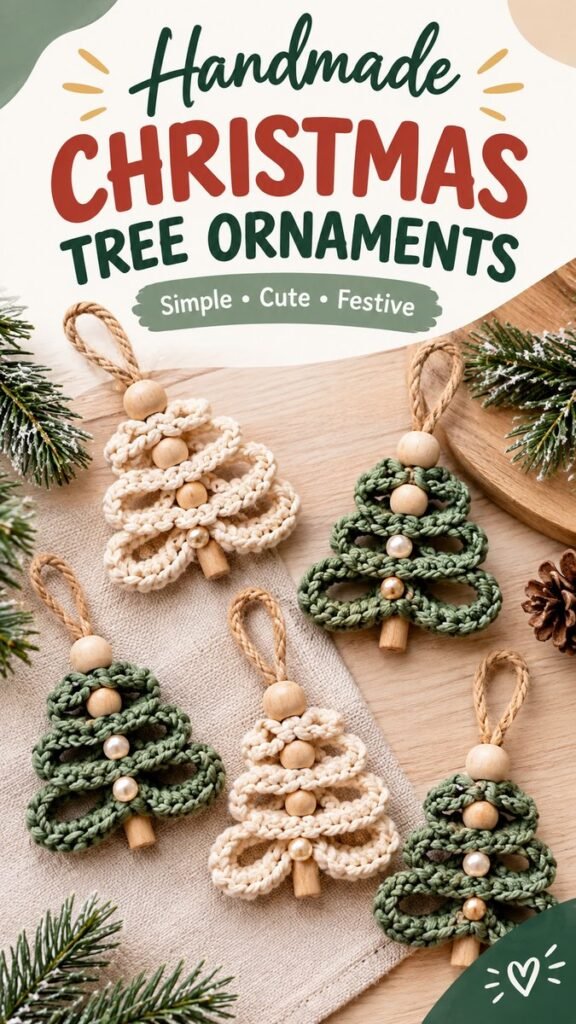 Cute Crochet Christmas Tree Ornaments for Festive Holiday Decor