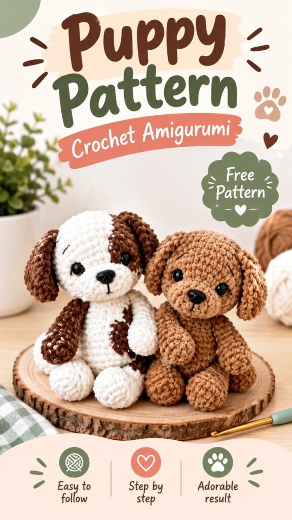 Free Crochet Puppy Amigurumi Pattern for Beginners