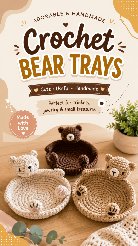 Adorable Crochet Bear Trays Cute Handmade Storage Ideas for Every Home