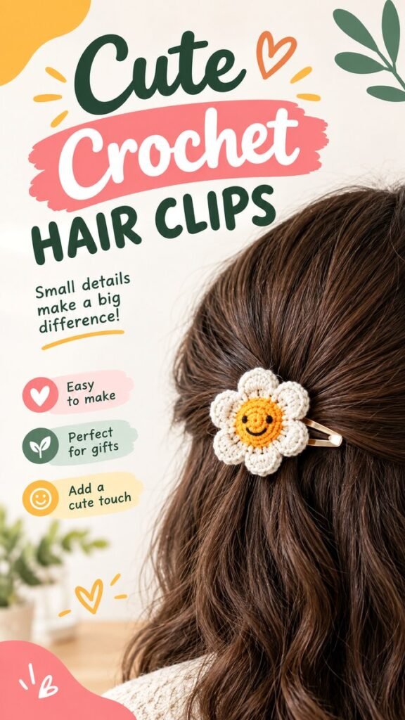 Cute Crochet Hair Clips Adorable DIY Accessories for Every Hairstyle