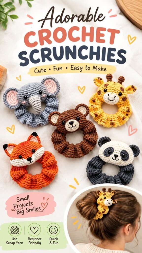 Cute Crochet Scrunchies Adorable DIY Ideas for Every Hair Style