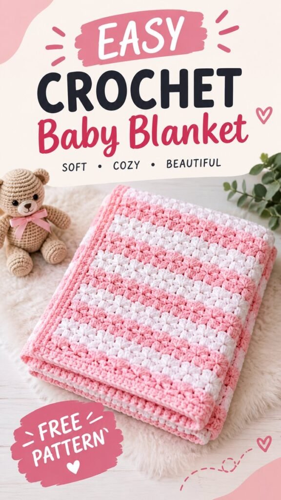 Easy Double Crochet Baby Blanket Pattern for Beginners